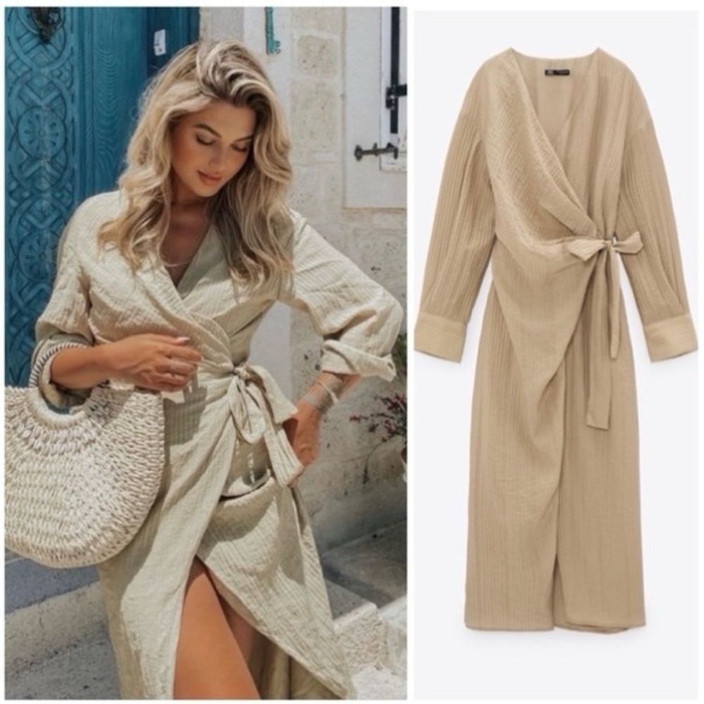 ZARA ~ ✨ Blogger Favorite ✨Textured wrap dress